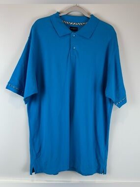 Burberry Golf Men’s Blue Short Sleeve Business Casual Golfing Polo Shirt XXXL